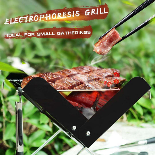 BBQ Grill Folding Stainless Steel Portable Small Barbecue Grill Tool BBQ Outdoor Camping Charcoal Furnace BBQ Grills Accessories - Gadget Aliens 