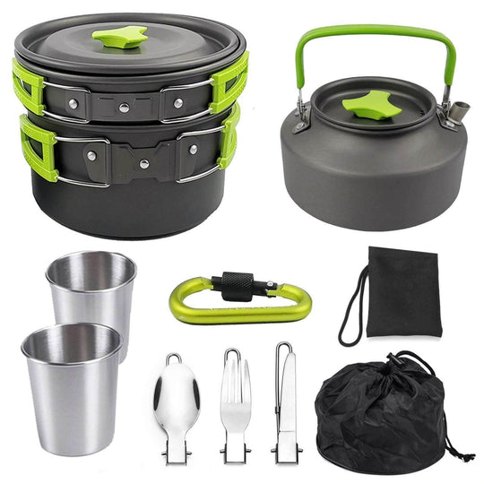 Outdoor Portable Cookware Mess Kit Camping Hiking Picnic - Gadget Aliens