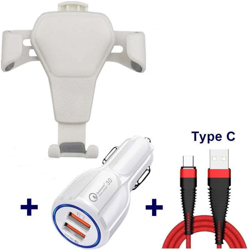 Leather grain gravity mobile phone car holder - Gadget Aliens