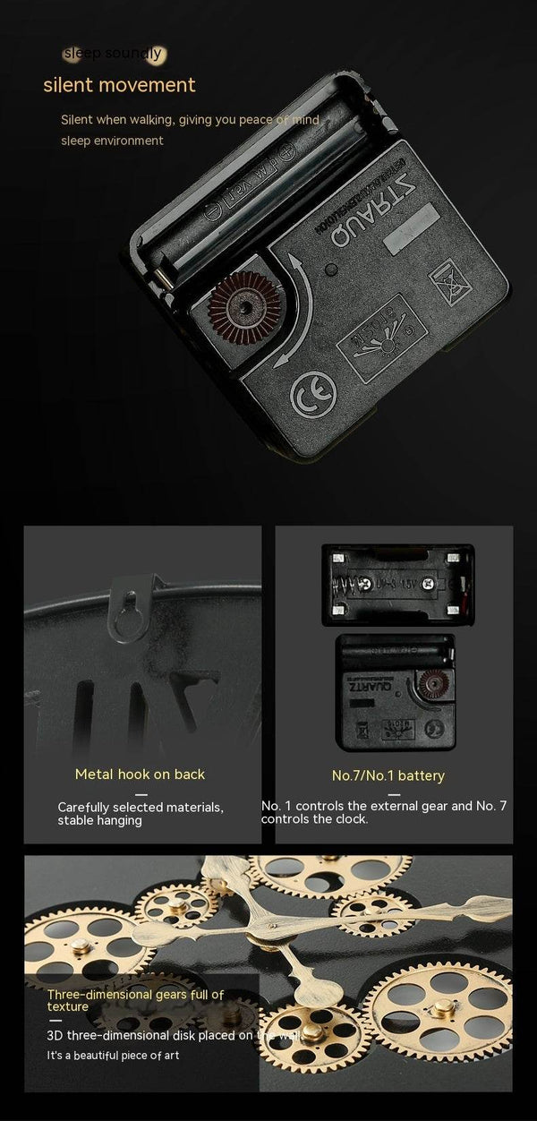 American Retro Decoration Creative Mechanical Style Decorative Clocks - Gadget Aliens