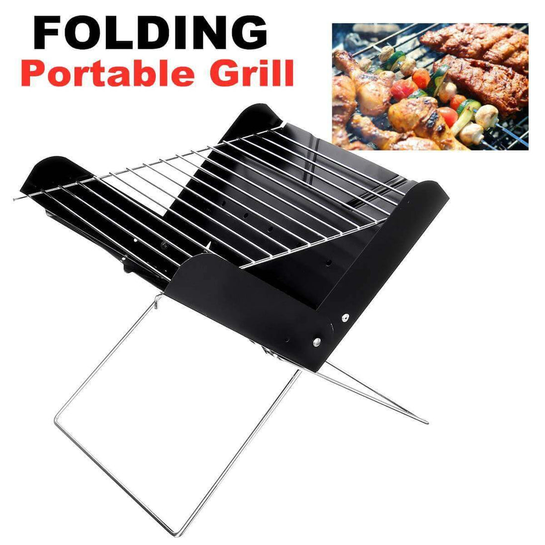 BBQ Grill Folding Stainless Steel Portable Small Barbecue Grill Tool BBQ Outdoor Camping Charcoal Furnace BBQ Grills Accessories - Gadget Aliens