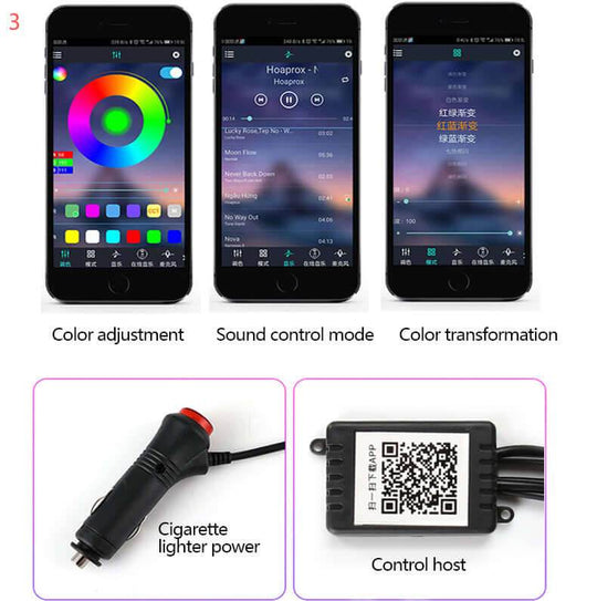 Car Fiber Optic Ambient Light Modified Car Interior Cool Light APP Rhythm Light - Gadget Aliens 