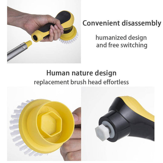 6 In 1 And 10 In 1 Electric Spin Scrubber Cleaning Brush Wireless Adjustable Multifunctional Gadgets For Bathroom Kitchen Windows Toilet - Gadget Aliens 