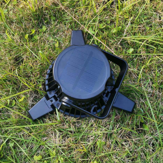 Solar Camping Light Foldable Fan Hanging Hook Rechargeable Battery Operated USB 3 Level Air Flow Fan For Camping Tent - Gadget Aliens 