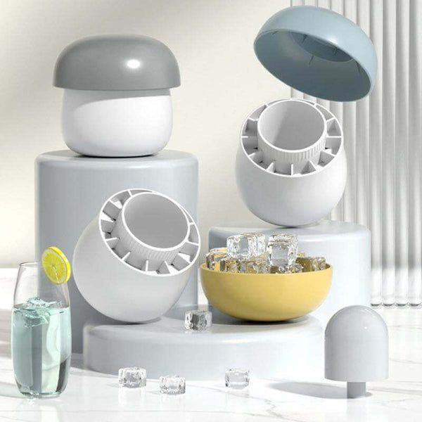 Ice Block Mold Silicone Mushroom Ice Cup Frozen Refrigerator Ice Grid Box Durable Easy Demould Bucket Homemade Crushed Ice Maker Ktichen Gadgets - Gadget Aliens
