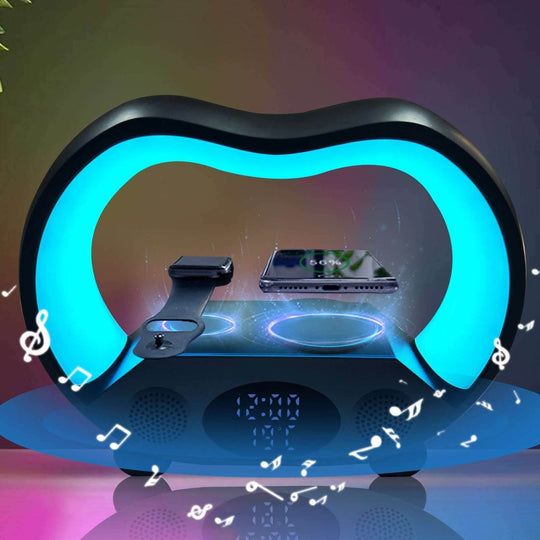 2024 New 6 In 1 Smart Remote Control Bluetooth-compatible Ambience Intelligent LED Table Lamp Multi-function Wireless Charger Night Light Bluetooth-compatible Speaker - Gadget Aliens