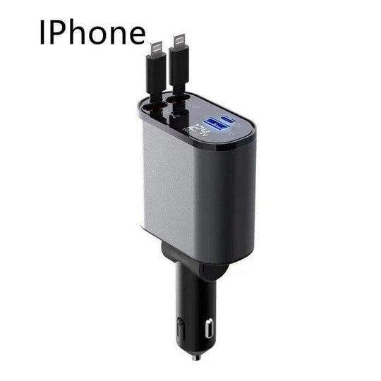 Metal Car Charger 100W Super Fast Charging Car Cigarette Lighter USB And TYPE-C Adapter - Gadget Aliens