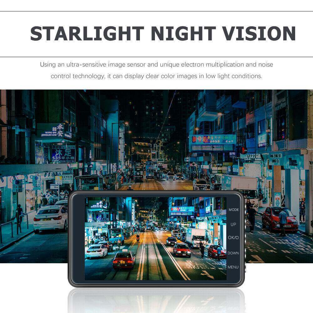 Car Camera Recorder Dual Front And Rear HD 1080P Dash Cam Night Vision - Gadget Aliens