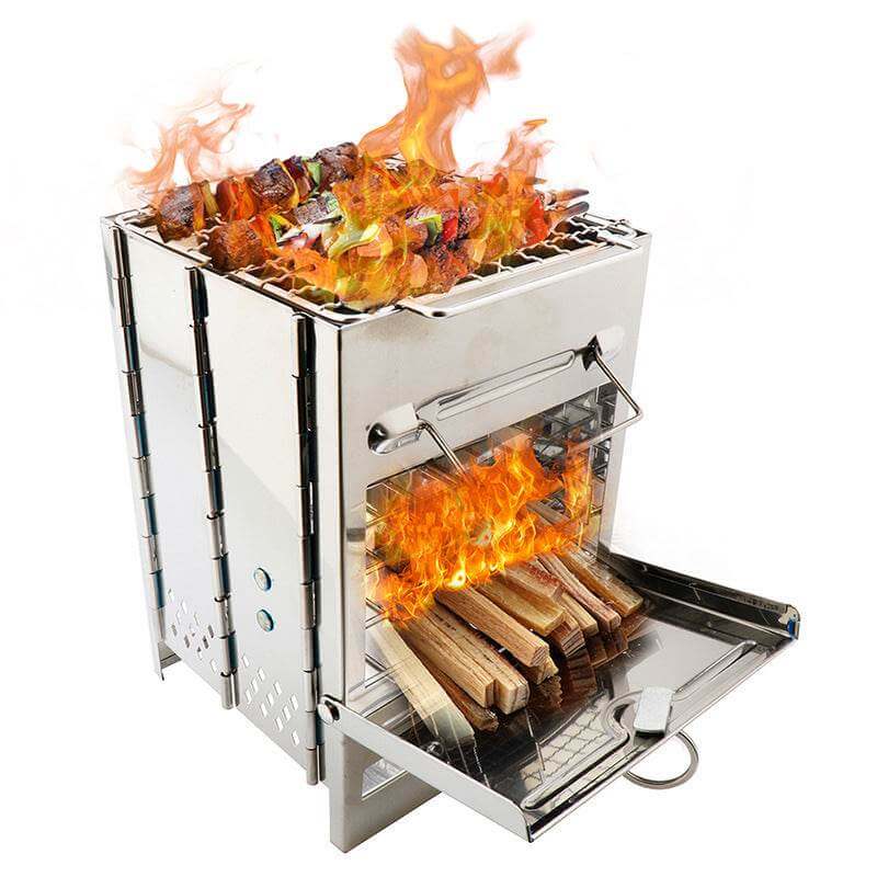 Lightweight Adjustable Folding Wood Burning Stove USA, Canada, AU - Gadget Aliens