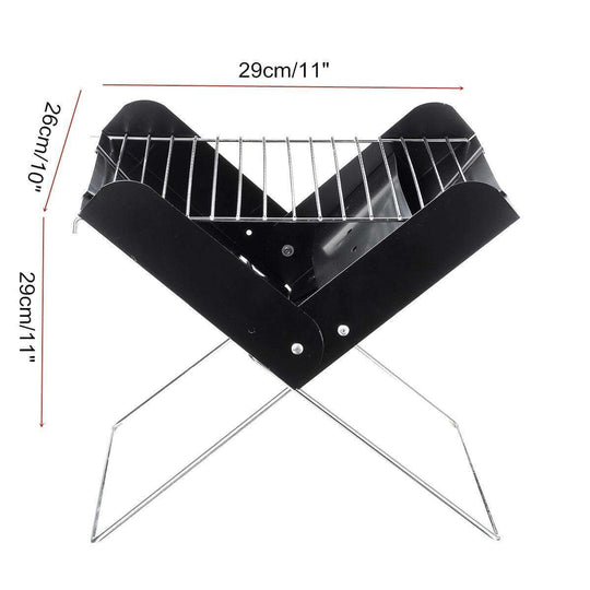 BBQ Grill Folding Stainless Steel Portable Small Barbecue Grill Tool BBQ Outdoor Camping Charcoal Furnace BBQ Grills Accessories - Gadget Aliens 