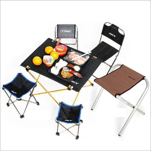 Outdoor camping small folding table aviation light aluminum alloy portable picnic table - Gadget Aliens