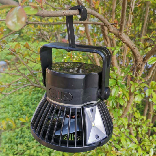 Solar Camping Light Foldable Fan Hanging Hook Rechargeable Battery Operated USB 3 Level Air Flow Fan For Camping Tent - Gadget Aliens