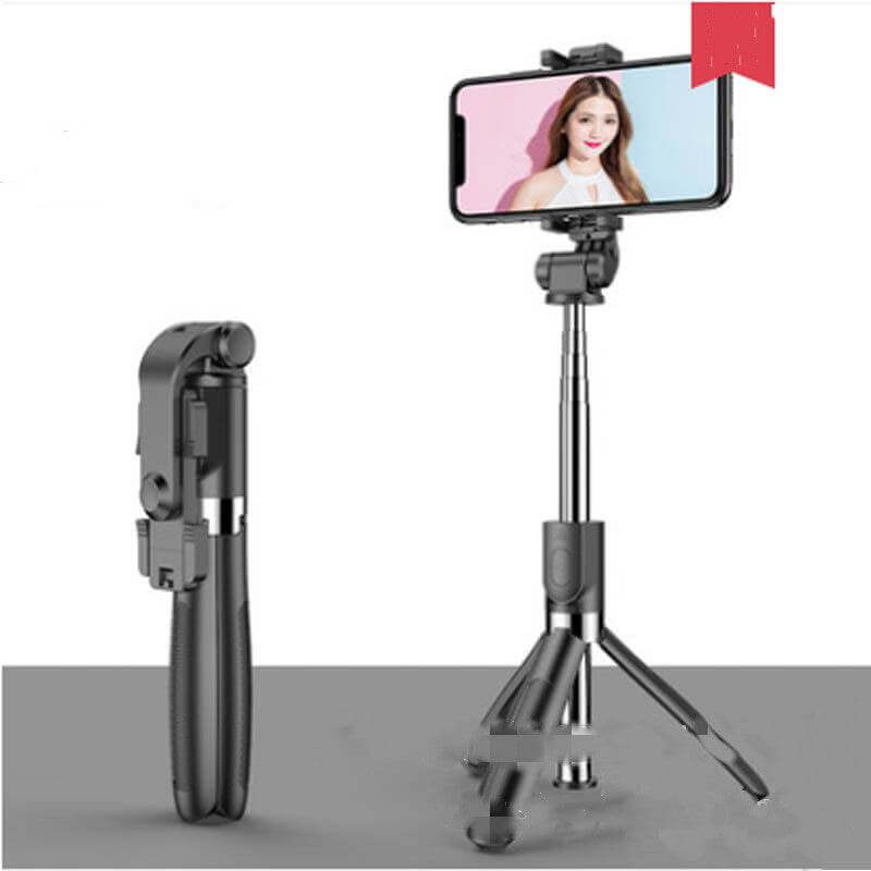 Compatible with Apple, Tripod Selfie Stick Mobile Universal Live Triangle Bracket One Bluetooth Selfie Artifact - Gadget Aliens