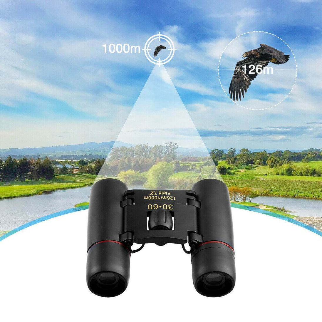 Binoculars 30x60 Zoom Travel Compact Folding Telescope Hunting Day Night Outdoor Small Pocket Binoculars Compact Adults, Mini Kids Binoculars Boys For Bird Watching, Concert Theatre Opera - Gadget Aliens