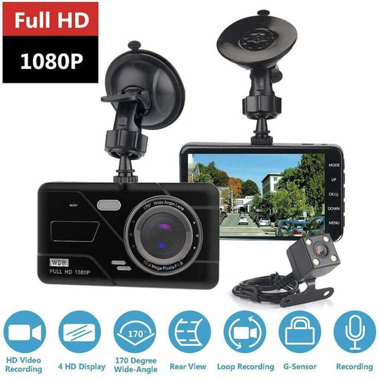 Car Camera Recorder Dual Front And Rear HD 1080P Dash Cam Night Vision - Gadget Aliens 