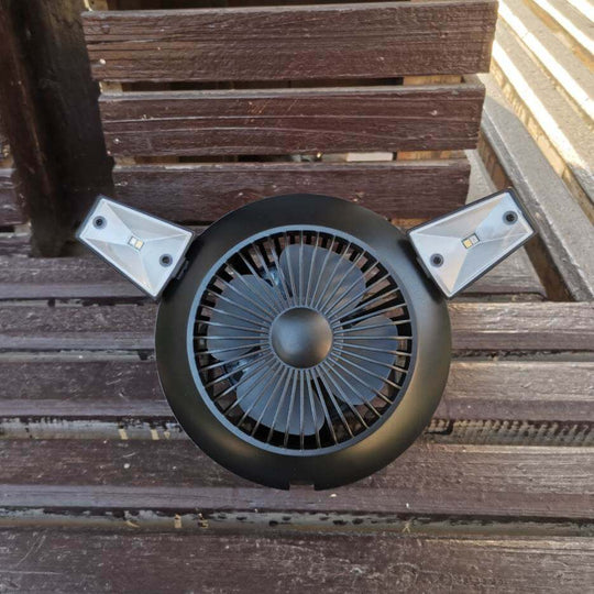 Solar Camping Light Foldable Fan Hanging Hook Rechargeable Battery Operated USB 3 Level Air Flow Fan For Camping Tent - Gadget Aliens 