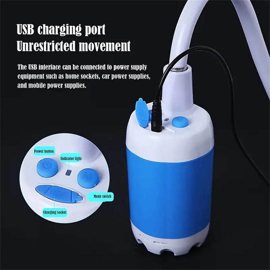 Outdoor Camping Shower Portable Electric Shower Gadgets Waterproof 5000mAh Rechargeable Battery Powered For Hiking Traveling - Gadget Aliens 