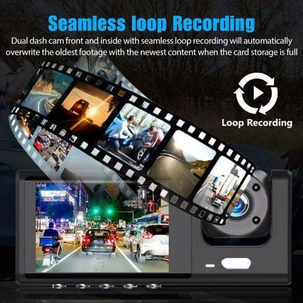 High Definition 1080P Front And Rear Built-in Dual Lens Car Dashcam - Gadget Aliens