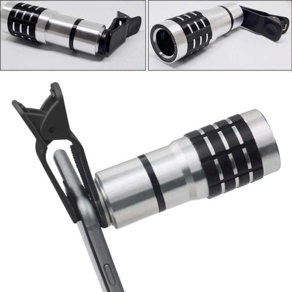 12 times telescopic lens universal collar clip cell phone accessories 12X high-definition outdoor filming long coke - Gadget Aliens