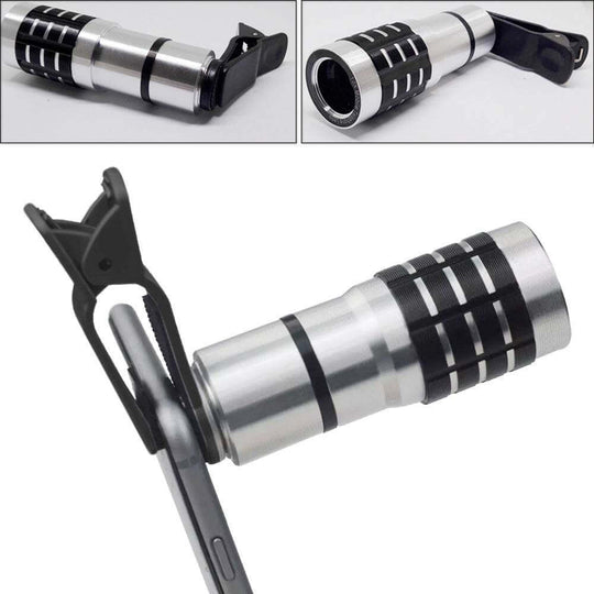 12 times telescopic lens universal collar clip cell phone accessories 12X high-definition outdoor filming long coke - Gadget Aliens