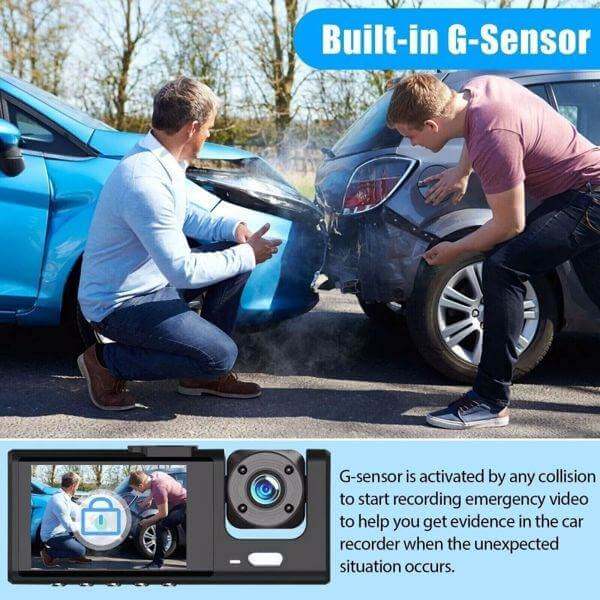 High Definition 1080P Front And Rear Built-in Dual Lens Car Dashcam - Gadget Aliens