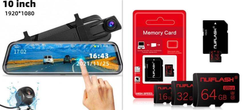 Front and Rear Dual Recording Rear View Mirror Dash Cam - Gadget Aliens