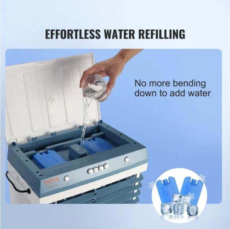 VEVOR Evaporative Air Cooler – 3-speed oscillating swamp cooler for indoor use - Gadget Aliens