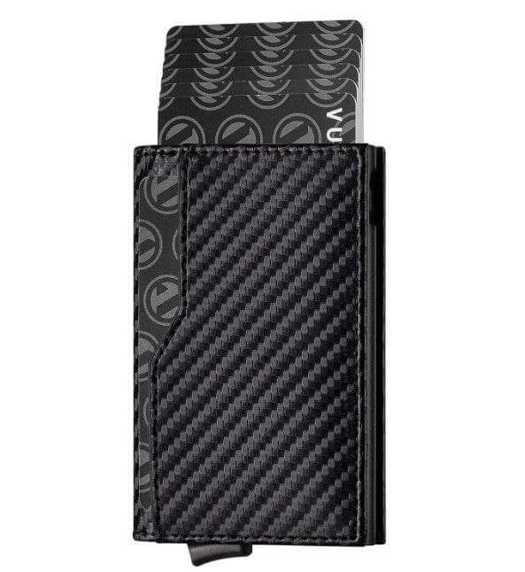 Credit Card Case With Double Id Window Rfid Blocking Automatic Leather Up Wallet - Gadget Aliens 