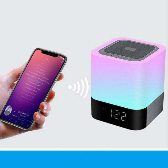 Bluetooth Speaker with Multi-coloured LED Nightlight and Alarm Clock - Gadget Aliens