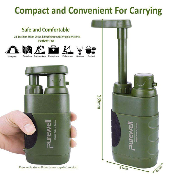 Multistage Outdoor Water Purifier for Emergency Camping Wilderness Survival - Gadget Aliens