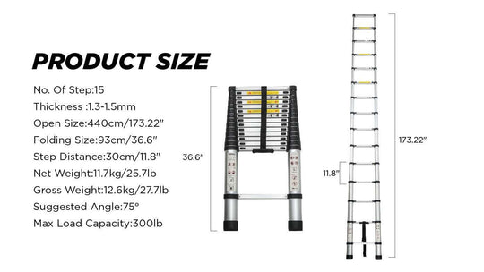 Aluminum Telescoping Ladder For Outdoor Work - Gadget Aliens