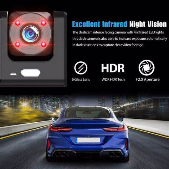 High Definition 1080P Front And Rear Built-in Dual Lens Car Dashcam - Gadget Aliens