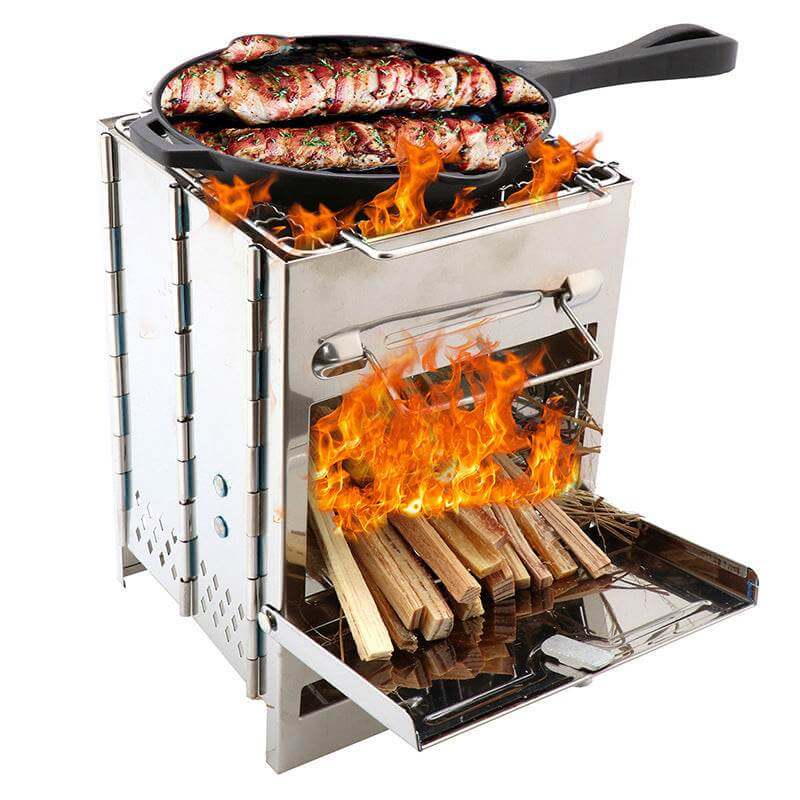 Lightweight Adjustable Folding Wood Burning Stove USA, Canada, AU - Gadget Aliens 