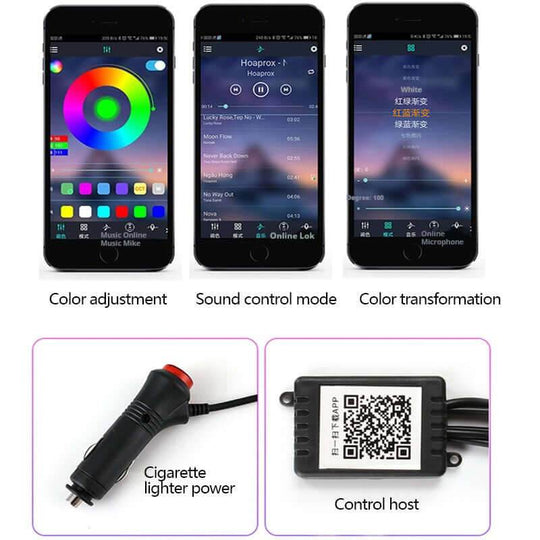 Car Fiber Optic Ambient Light Modified Car Interior Cool Light APP Rhythm Light - Gadget Aliens 