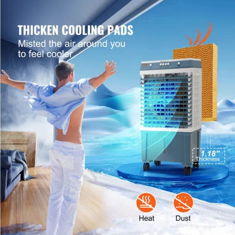VEVOR Evaporative Air Cooler – 3-speed oscillating swamp cooler for indoor use - Gadget Aliens 
