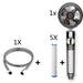 Propeller Driven Shower Head With Stop Button And Cotton Filter Turbocharged High Pressure Handheld Shower Nozzle - Gadget Aliens 