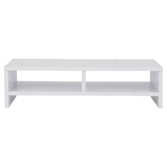 Computer Laptop Monitor Riser Stand Desktop Wooden Storage Organizer 3 Layer Shelf (White) - Gadget Aliens
