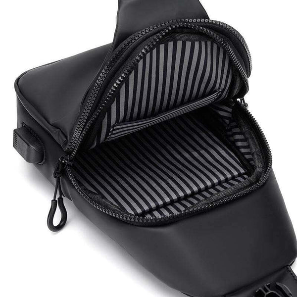 Black Sling Crossbody Backpack Shoulder Bag For Men Chest Bag - Gadget Aliens 
