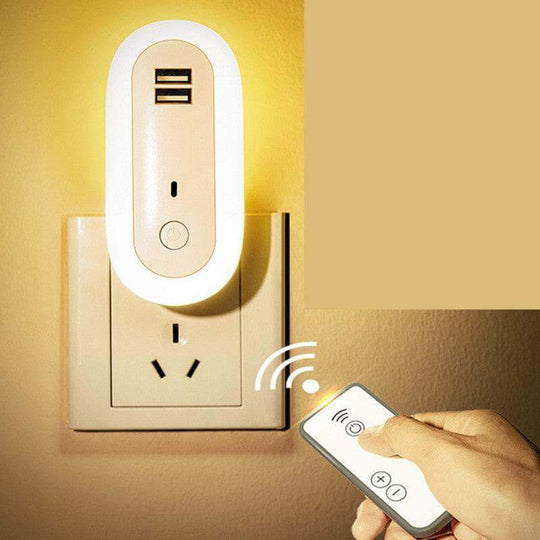 USB Remote Control Wall Lamp Timing Dimming Night Light Simple Bedroom Living Room Corridor LED Wall Lamp Socket - Gadget Aliens