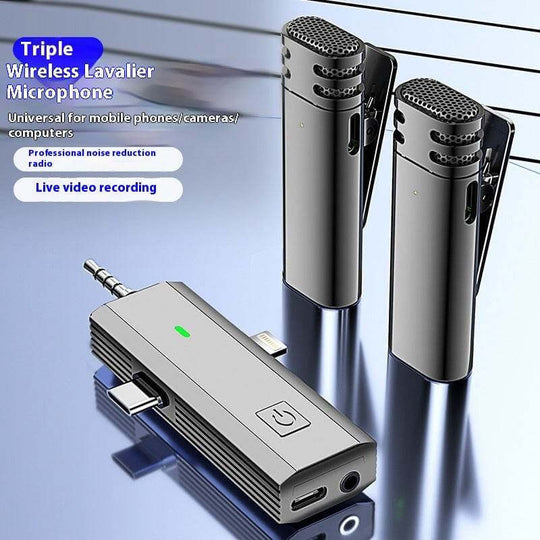 S17 Wireless Three-in-one Neckline Clip Microphone Receiver - Gadget Aliens