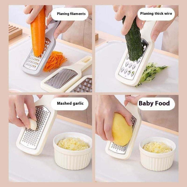 3 In 1 Cheese Grater Portable Handheld Stainless Steel Vegetable Grater Kitchen Tools Efficient Food Graters Home Kitchen Gadgets - Gadget Aliens 