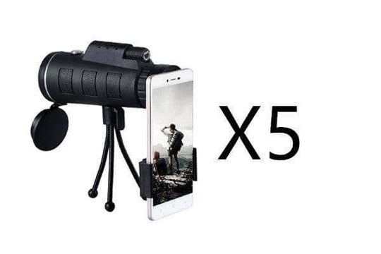 Compatible with Apple, Monocular Telescope Zoom Scope with Compass Phone Clip Tripod - Gadget Aliens