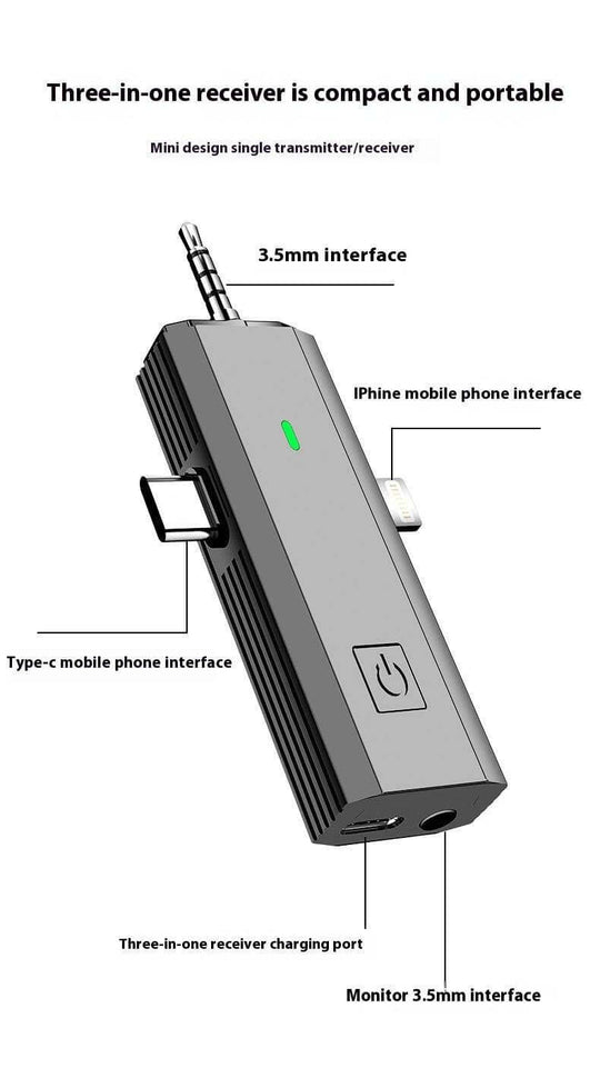 S17 Wireless Three-in-one Neckline Clip Microphone Receiver - Gadget Aliens