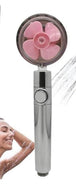 Propeller Driven Shower Head With Stop Button And Cotton Filter Turbocharged High Pressure Handheld Shower Nozzle - Gadget Aliens 