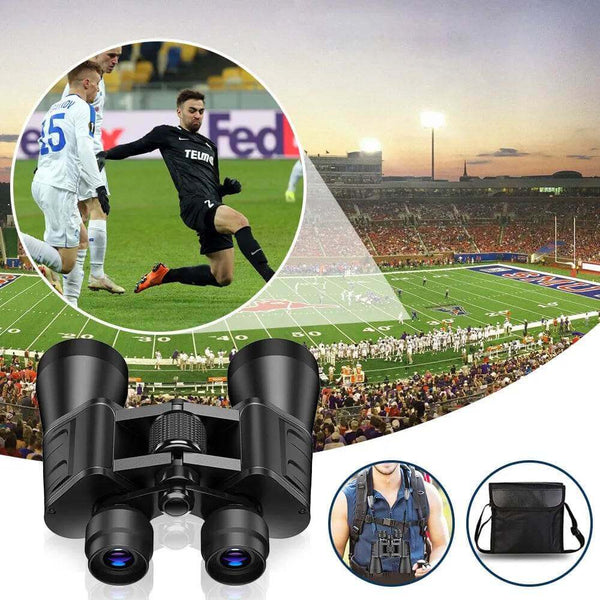 180x100 High Power Military Binoculars Day Night Vision Compact Waterproof Binoculars For Bird Watching Hunting Travel Football Games Stargazing With Carrying Case And Strap - Gadget Aliens