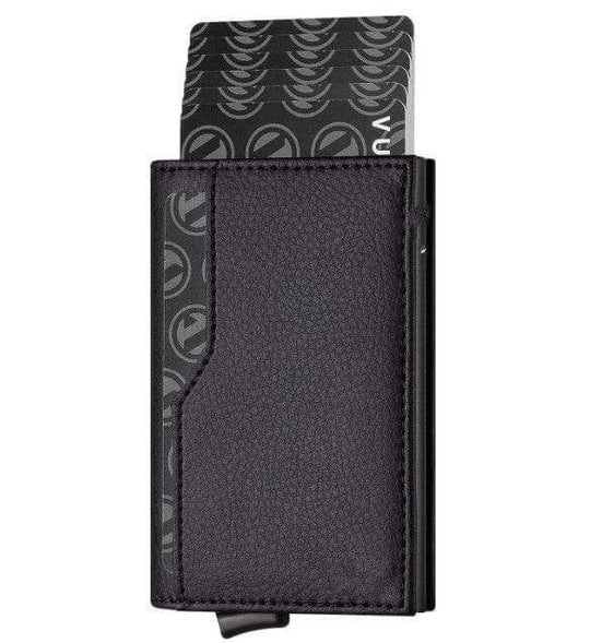 Credit Card Case With Double Id Window Rfid Blocking Automatic Leather Up Wallet - Gadget Aliens