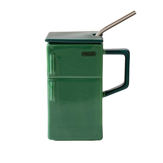 Creative Retro Refrigerator Lid Straw Ceramic Cup Kitchen Gadgets - Gadget Aliens 