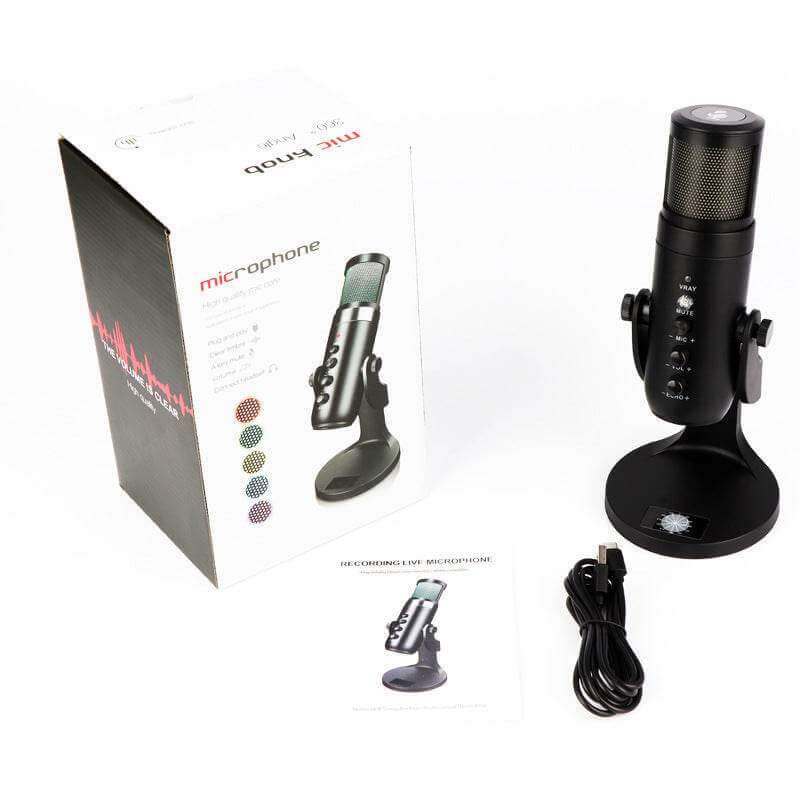 RGB Colorful Breathing Ambience Light USB Condenser Microphone - Gadget Aliens