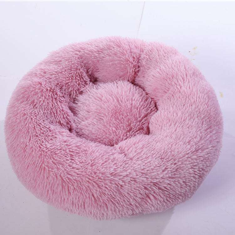 Plush Donut Pet Nest – Calming Bed for Cats & Dogs
