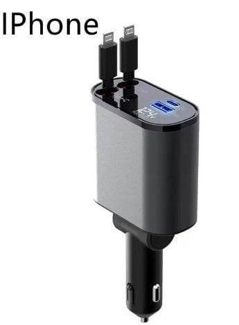 Metal Car Charger 100W Super Fast Charging Car Cigarette Lighter USB And TYPE-C Adapter - Gadget Aliens